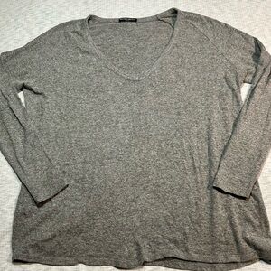 BRANDY MELVILLE long Sleeve Shirt Women’s One Size Grey Heather‎ V Neck Soft